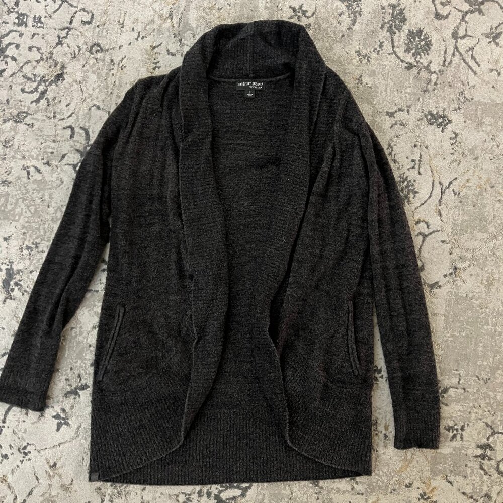 Barefoot Dreams Cardigan, Charcoal, Medium
